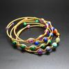 Gold Color Adjustable Bracelet Multicolor Wire Wrapped Bracelet Crystal Bracelet  For Girl