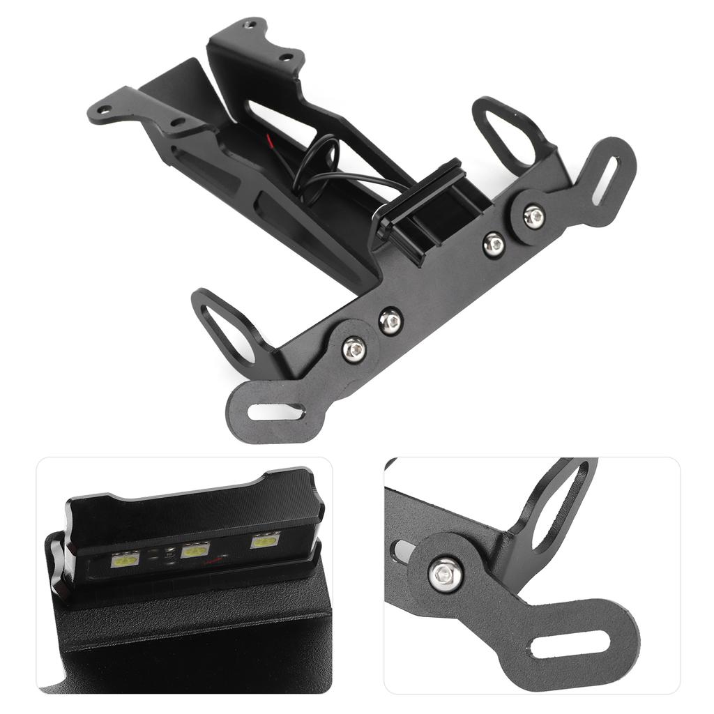Motorcycle Rear License Plate Mount Holder with White LED Light Fit for Yamaha MT?09 Tracer FJ?09