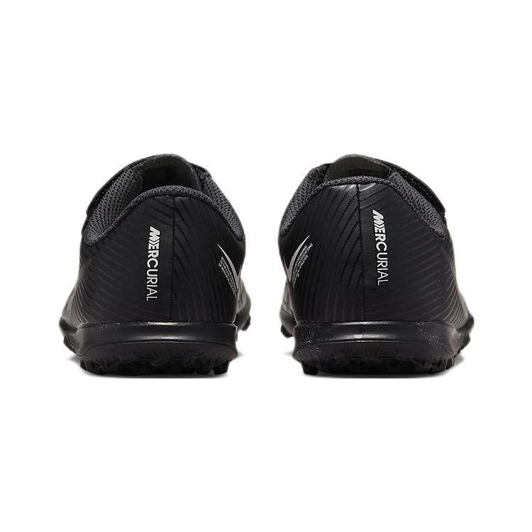 Nike Mercurial Vapor 15 Club TF Grass Velcro Durable Low-Top Soccer Shoes Kids Sneaker Black DJ5966-001