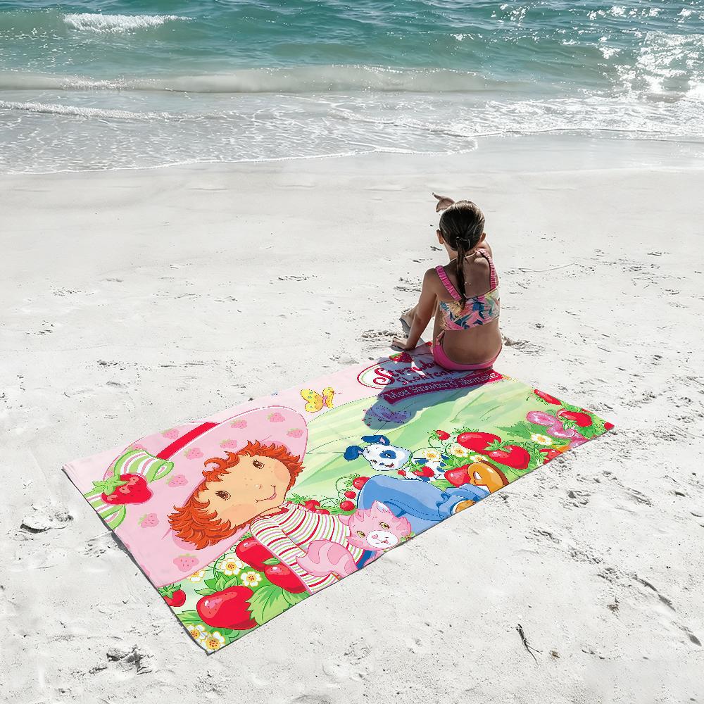 S-Strawberry Cartoon S-shortcake-S Towel Quick Drying Beach Towels Are Suitable For Swimming Pools Camping Yoga And The Gym