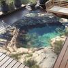 Rocky Pool Illusion Rug - 3D Waterfall Effect, Creative Entrance Mat, Unique Home Decor Anti slip carpet can be machine washed