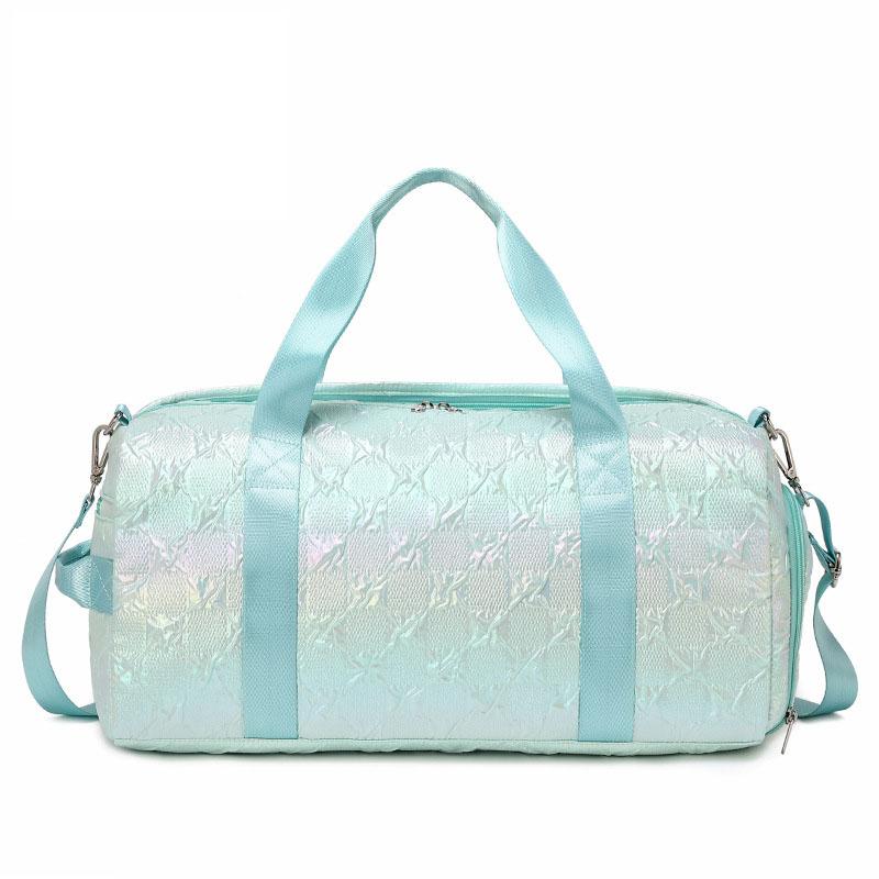 Mint Green Aurora Travel Bag Large Capacity Leisure Travel One Shoulder Crossbody Bag Sports Fitness Luggage Bag