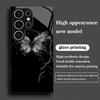 Black Butterfly Pattern Tempered Glass Phone Case Suitable for Samsung GalaxyS26 S25 S24 S23 S22 S21 S20FE/Ultra/Plus5Ganti Drop