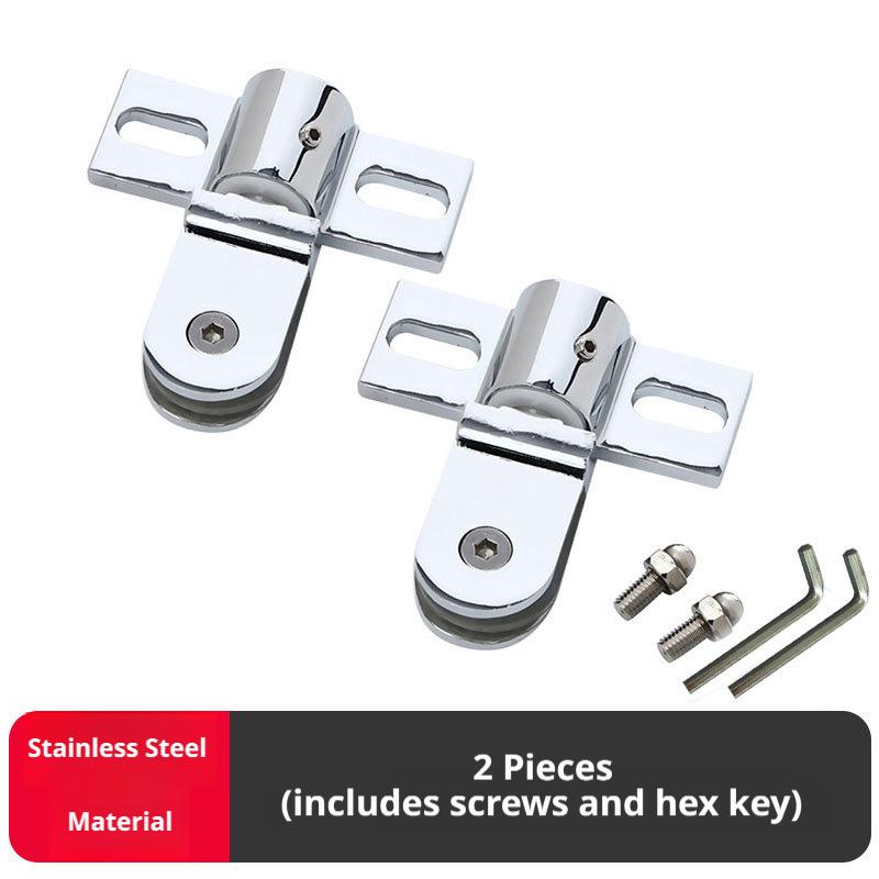 Zinc Alloy Stainless Steel Bathroom Glass Door Clip Rotating Door Shaft Hinge No Rust Shower Accessory for Bathroom Decor