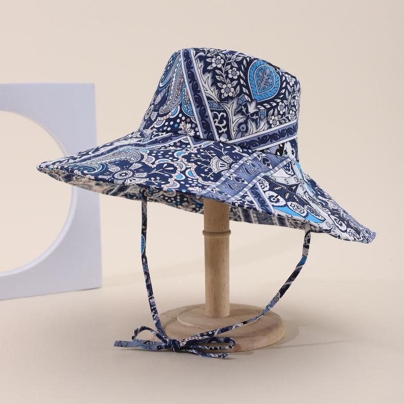 Cashew Flower Printed Bucket Hat Outdoor Sunshade Basin Hat Foldable Carry Sun Hat Spring and Summer Men and Women