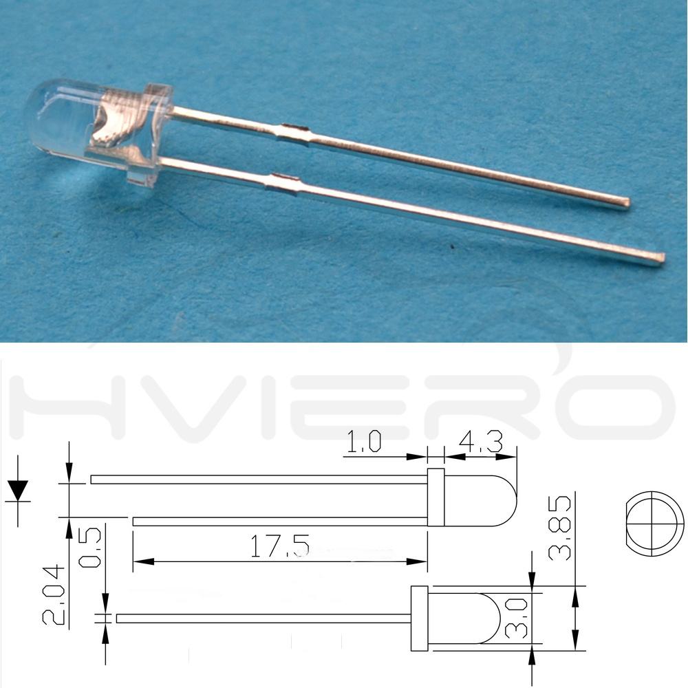 100Pcs White Blue Red Yellow Green 5mm 3mm Round LED Assortment Kit Ultra Super Bright Light Emitting 6000-6500k Diode Bulb Lamp