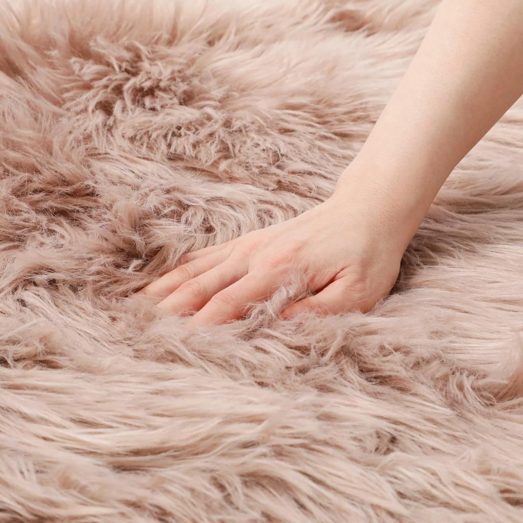 Francfranc Fermo Rug, Small, 90cm X 50cm, Greige, Compatible with Floor Heating, Hot Carpets, and Kotatsu Tables