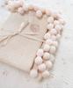 Muslin Blanket 100x75 Vanilla Beige with Beige Pompoms