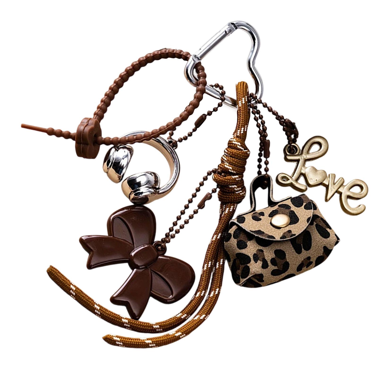 Elegant Bows Knot Braided Rope Bag Charm Fashion Keychain Ornament Practical Acrylic Keychain Bag Pendant