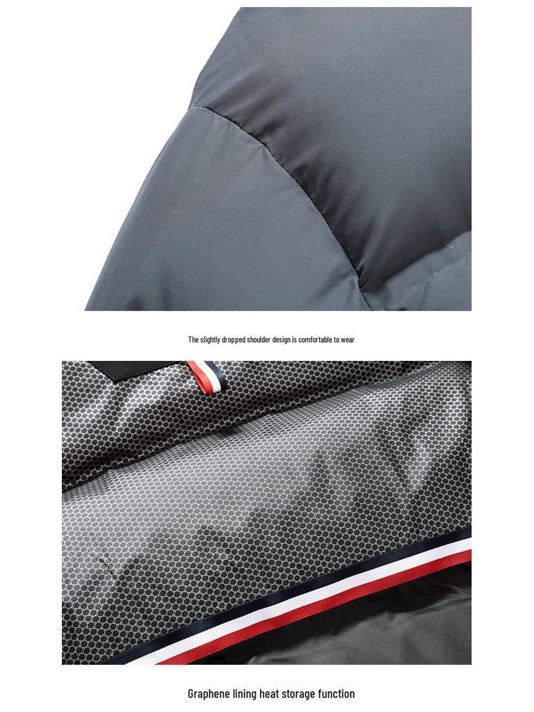 Men's 90% Duck Down Puffer Jacket - Short, Thick, Hooded Winter Coat for Extreme Cold Protection