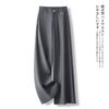 Gray High-Waisted Wide-Leg Suit Pants for Women - Spring/Autumn 2025 Trendy Casual Straight-Leg Style