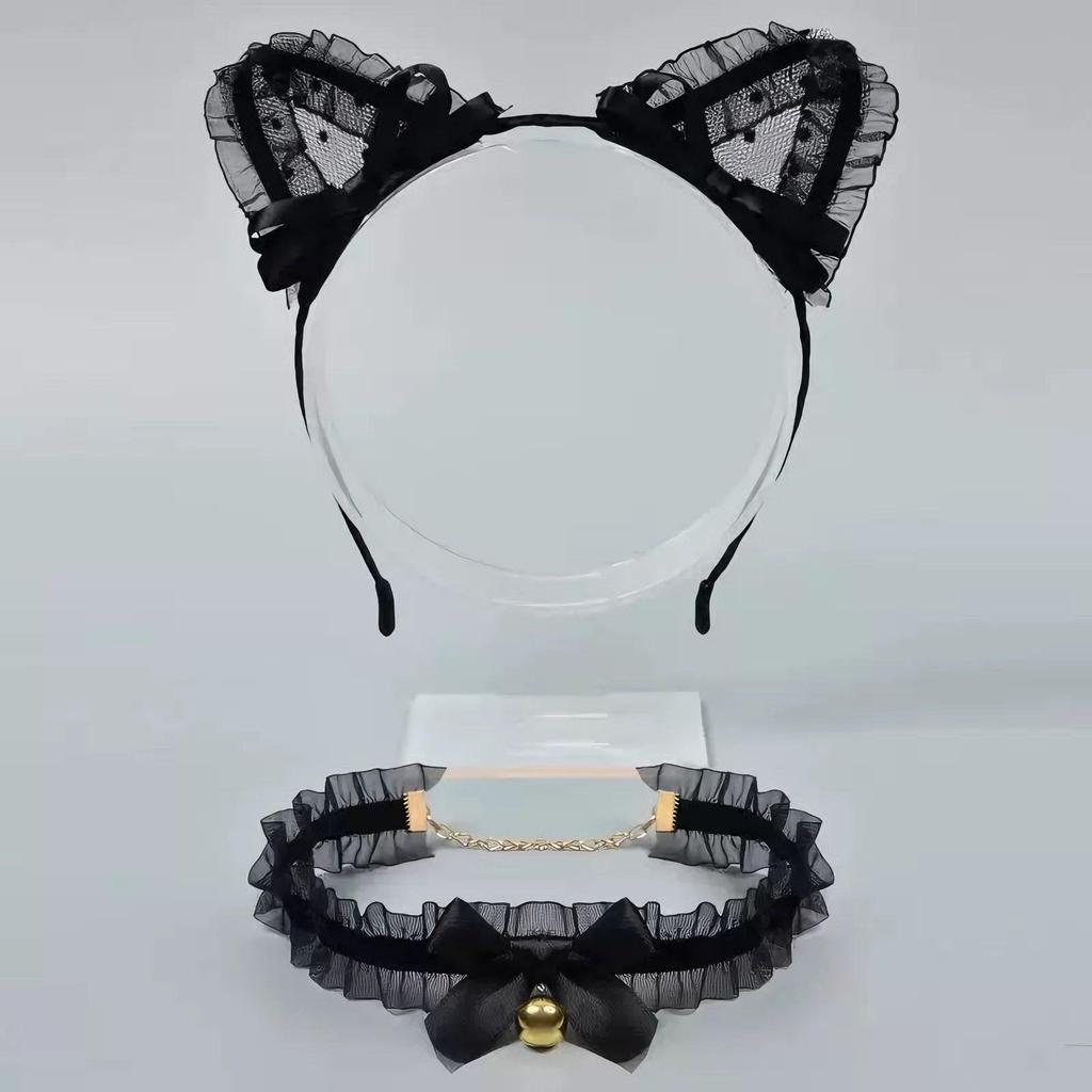 Cat Ear Bell Headband & Hairpin Set - Festive Headdress