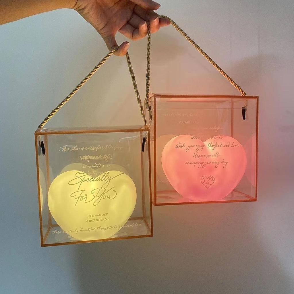 520 Qixi Festival Heart-Shaped LED Night Light - Romantic Bedside Lamp for Valentine's Day