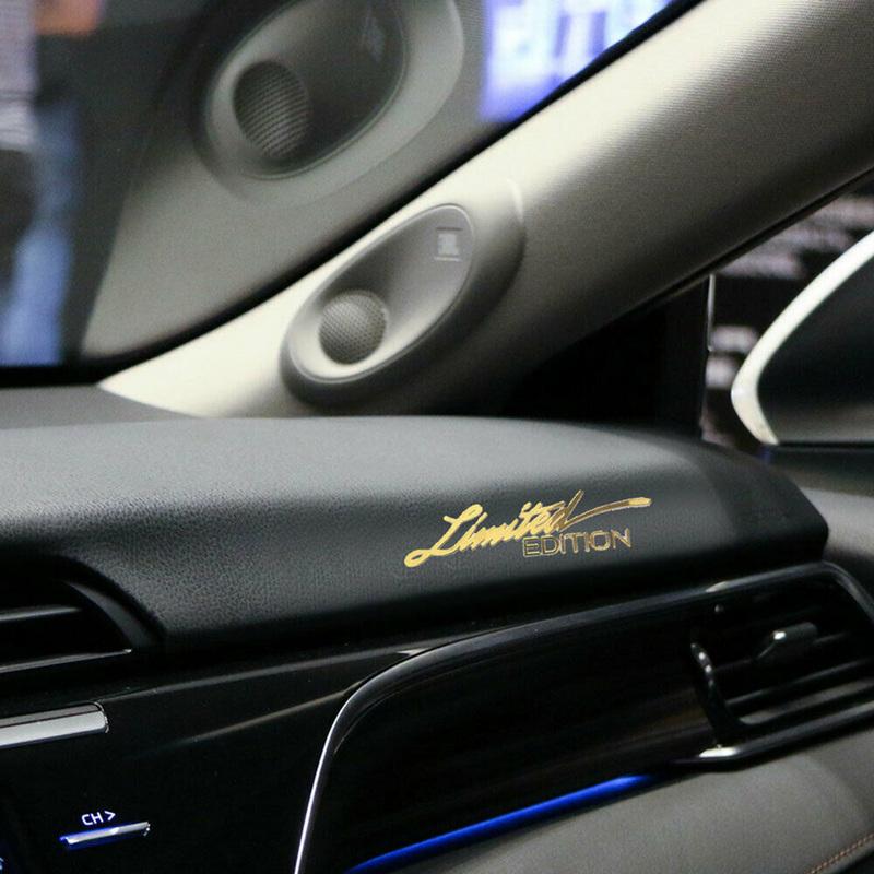 2pcs Car Sticker 3D Gold Body Emblem Badge Metal Sticker Decal Car Accessories Motorcycle Decals Limited Edition Logo Sticker