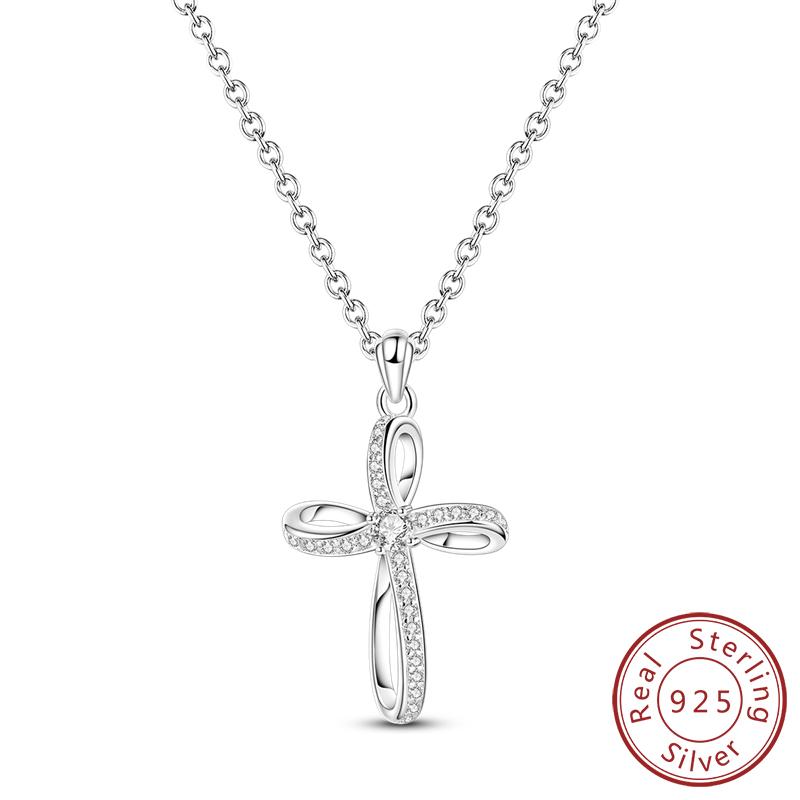 Copper Metal Chain Necklace Angel Wing Butterfly Pearl Heart Cross Necklace Designed For Women Trendy Fashion Simple Neck Chain High Quality Fine