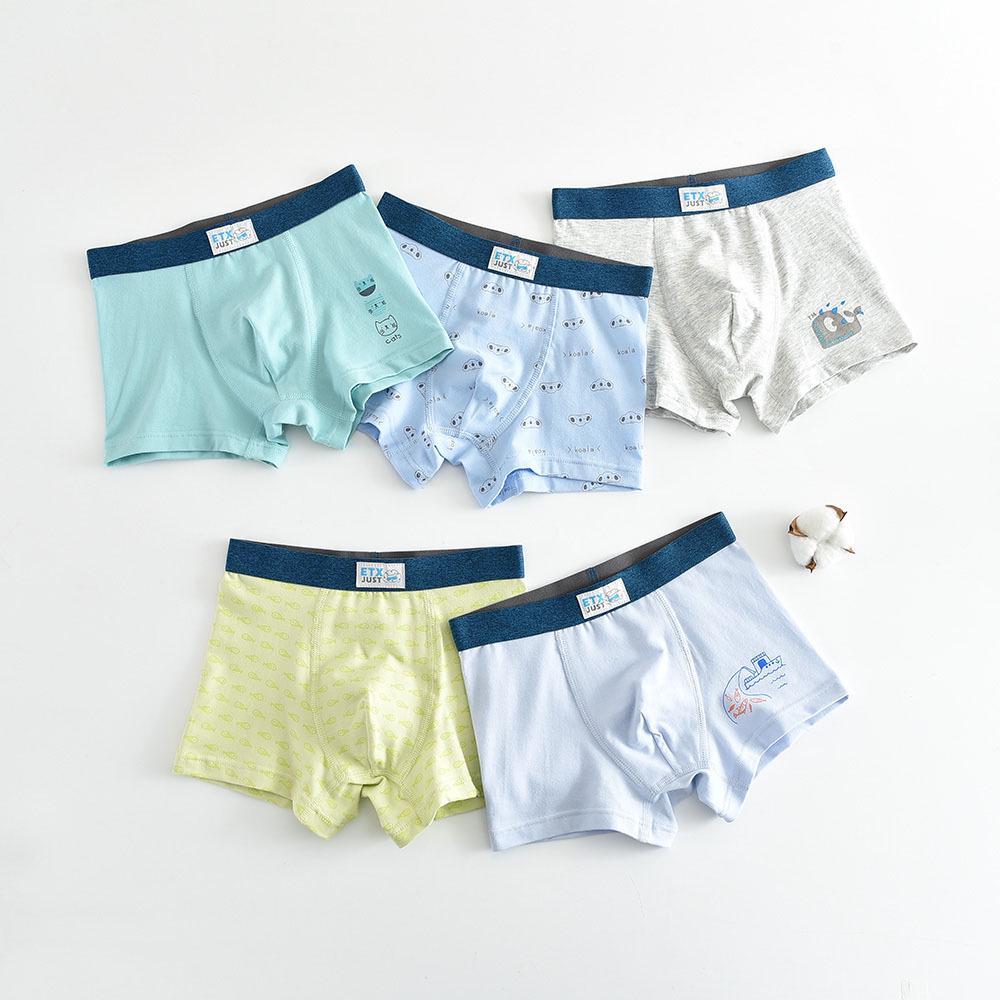 ETX Boys' Mid-Waist Boxer Briefs - Class A, Solid Color, Baby To Big Kids, Comfortable Four-Corner Shorts