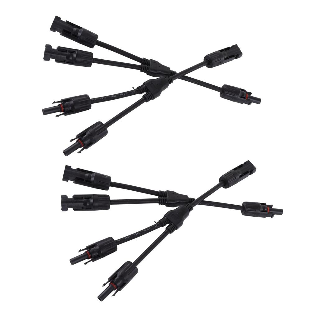 2 Set Solar Panel Photovoltaic Y Branch Parallel Cable PV Adapter Cable Wire Male Female Connector IP67 1000VDC PV LTY2