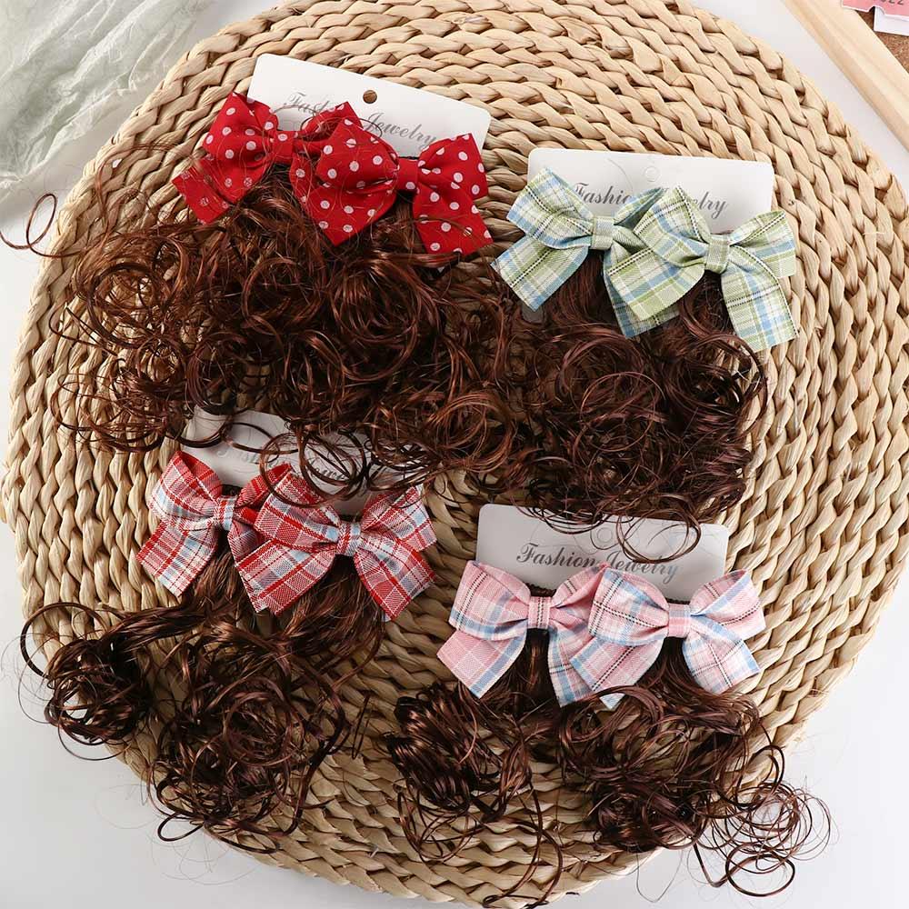 Headwear Girls Sweet Cute Baby Wig Hairpin Bowknot Hairclip Children's Bow Wig Hair Accessories
