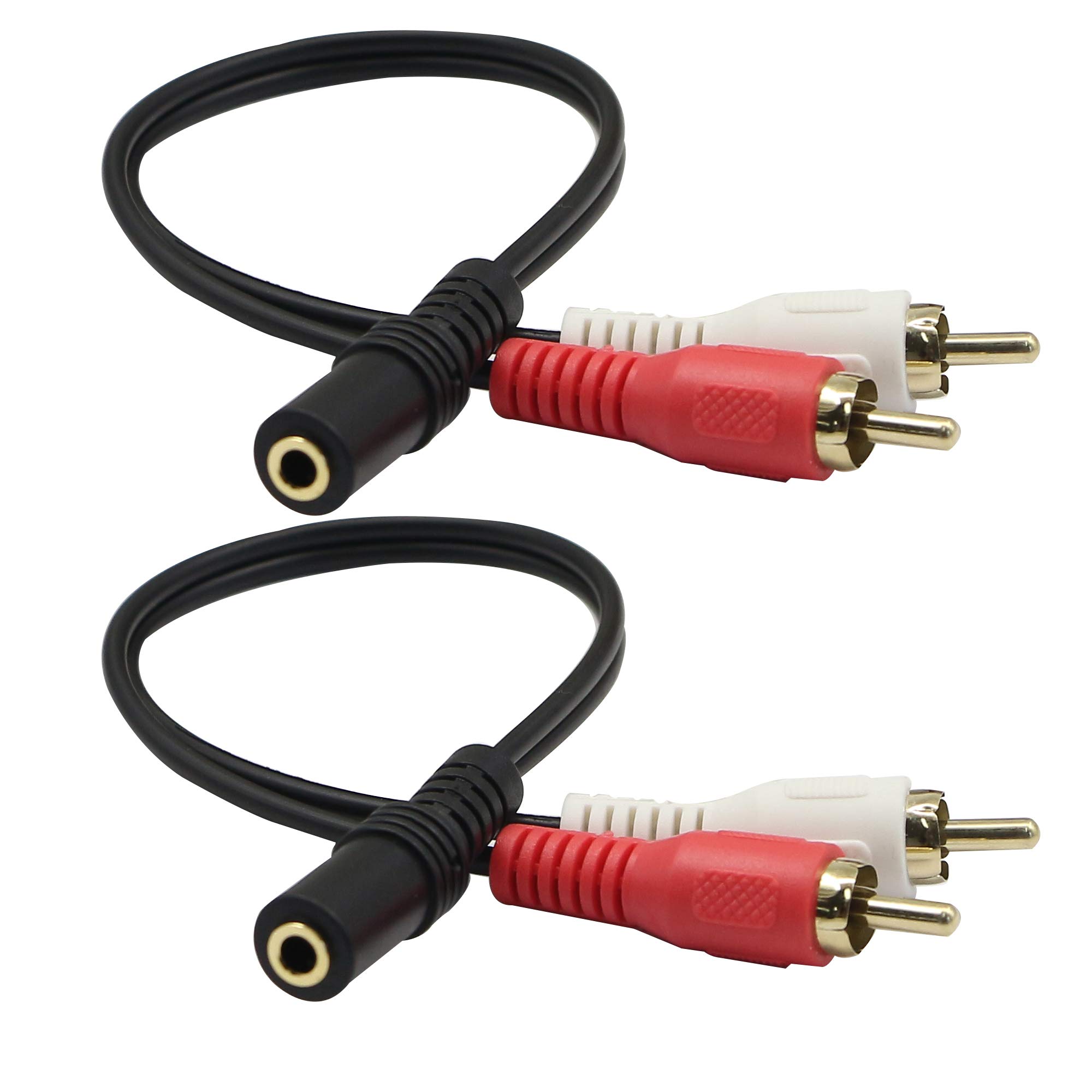 

CERRXIAN RCA Audio RCA Pin Plug Male Splitter AUX Adapter RCA Gold RCA Conversion 2 RCA Male to for Car 25cm 3.5mm Cable, Cable, Cable, Red/White червоний