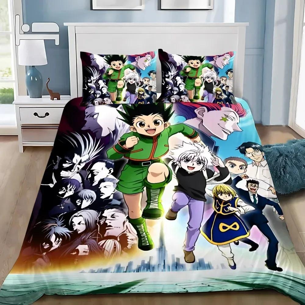 3D spausdinimas Anime Hunter X Hunter 2_3 vnt. patalynės komplektas Viengulis Twin Pilnas Karalienės Karaliaus Dydis Patalynės Komplektas Suaugusiųjų Vaikų Miegamojo Antklodės Užvalkalų Komplektai