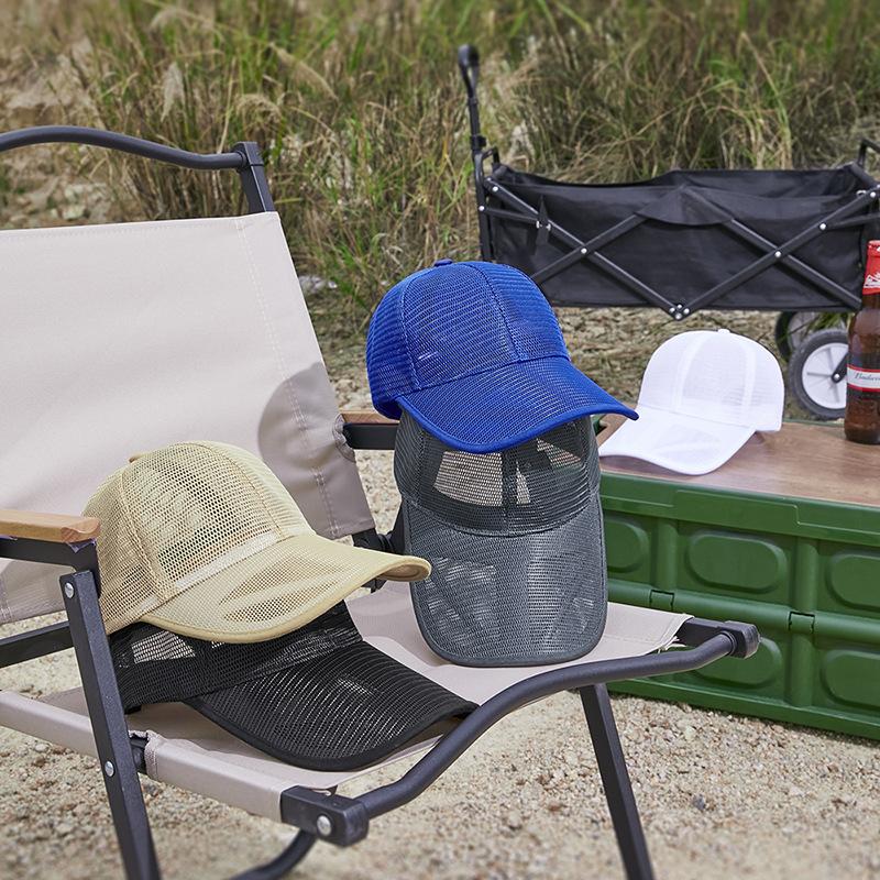 Summer Men Baseball Cap Breathable Mesh Single Color Sun Hat Outdoor Use Fishing Golf Soft Top Caps Women Leisure Beach Cap izable Fit