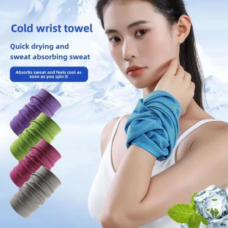 1/2pcs Ice Cooling Wrist Sweatband Tennis Sport Wristband Volleyball Gym Wrist Brace Support Sweat Band Towel Wrist Protect NEW