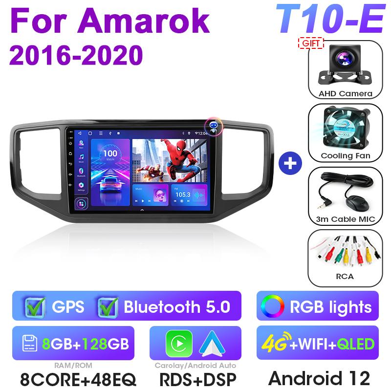 2 Din Android 12 Car Radio For VW Volkswagen Amarok 1 2016 - 2020 Multimedia Video Player GPS 4G Carplay Auto Stereo Head Unit