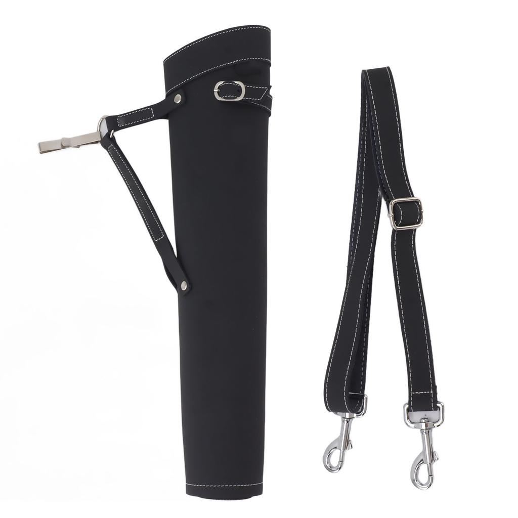 Arrow Quiver Holder Holding 20 Arrows Large Capacity Leather Archery Arrow Holder with Shoulder Strap Black