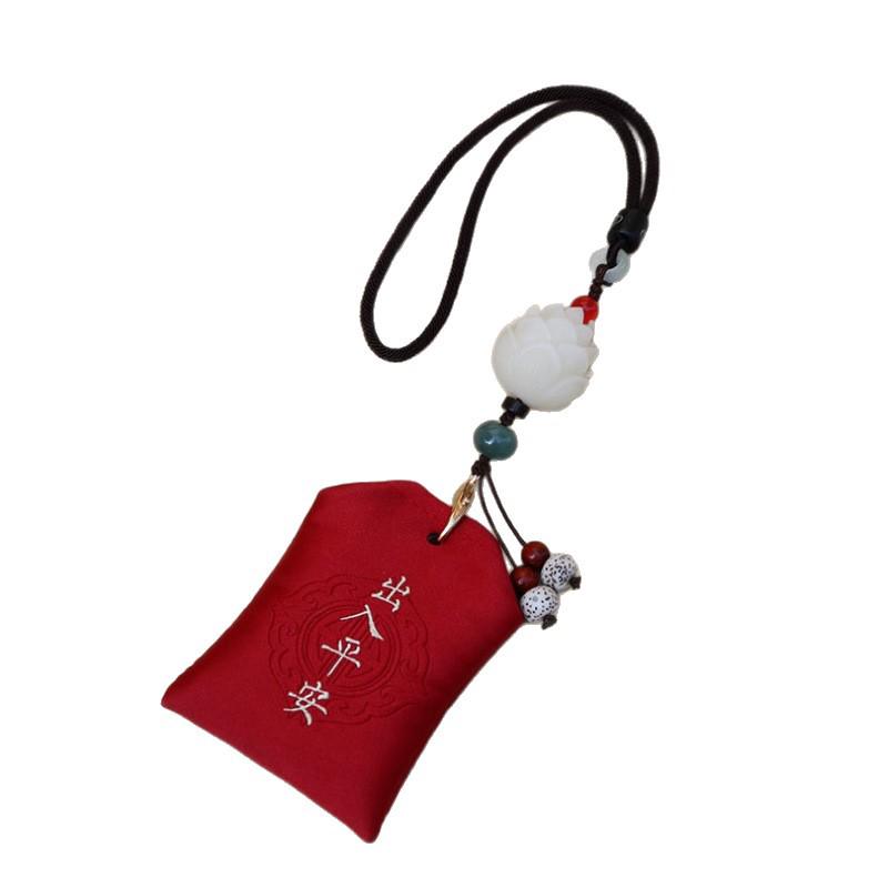 Lotus Scented Car Pendant Amulet - Unisex Rearview Mirror Ornament, TikTok Style.