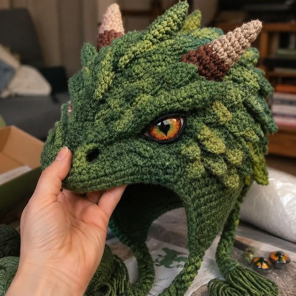 With Step-by-Step Guide Hood Hat Crochet Kit Animal Hood Hat Crochet Kit  for Adults&Kids Gift