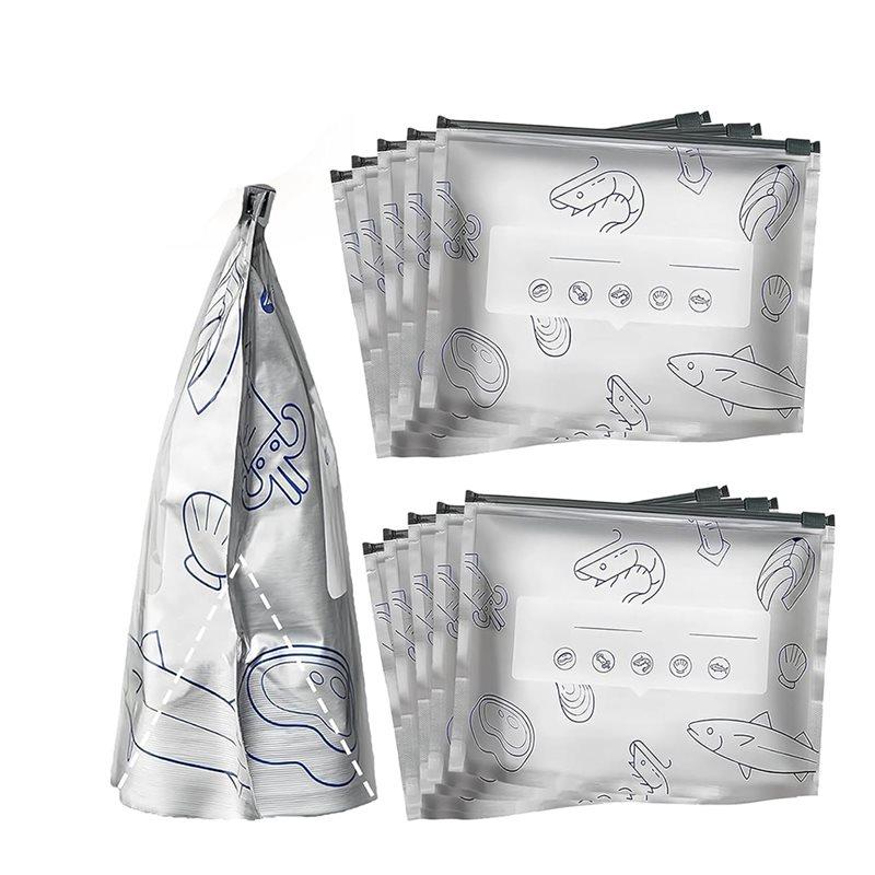 

2025 Trend Reusable Aluminum Foil Sealable Storage Bags(30Pcs), Resealable Vacuum Zipper Pouches, Stand-Up Foil Sealable Packagi серебряный