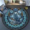 Glass Cat Mandala Round Area Rug Under Office Chairs Bedroom Living Room Home Decor