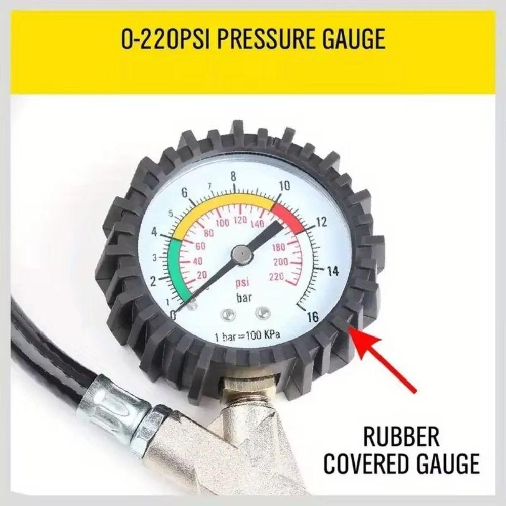 Dial Meter Tire Inflation Gauge Tire Repair Pressure Monitoring Tester Inflator Pump  Motorcycle