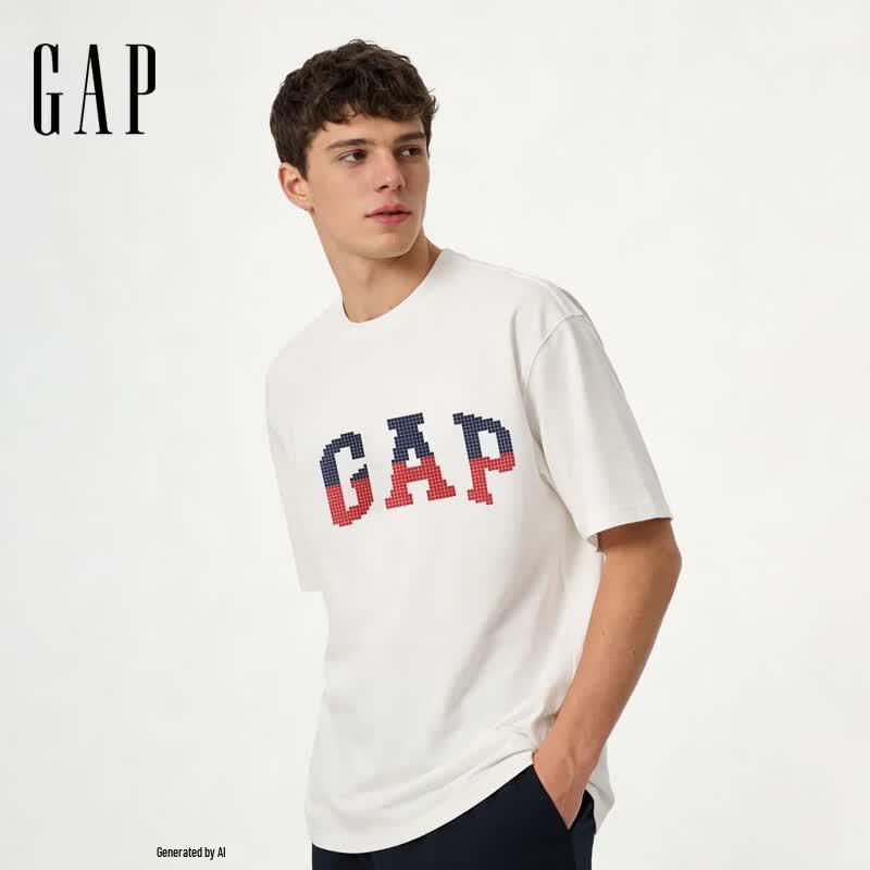 GAP Unisex Logo Print Loose Short-Sleeve T-Shirt M (Asian Fit)