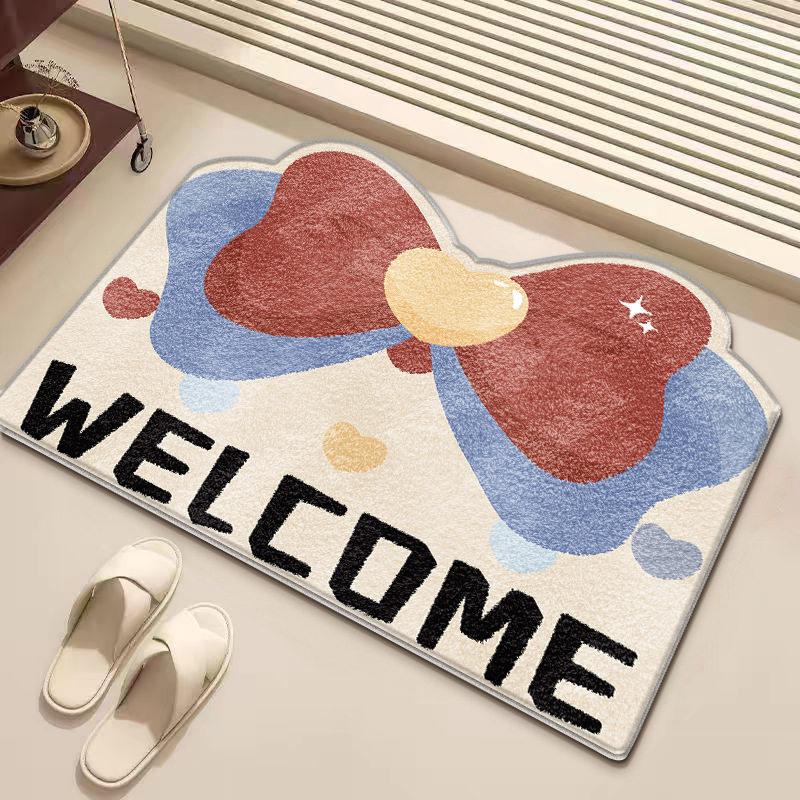Princess please be happy floor mat cartoon imitation velvet bathroom absorbent toilet wear-resistant door mat