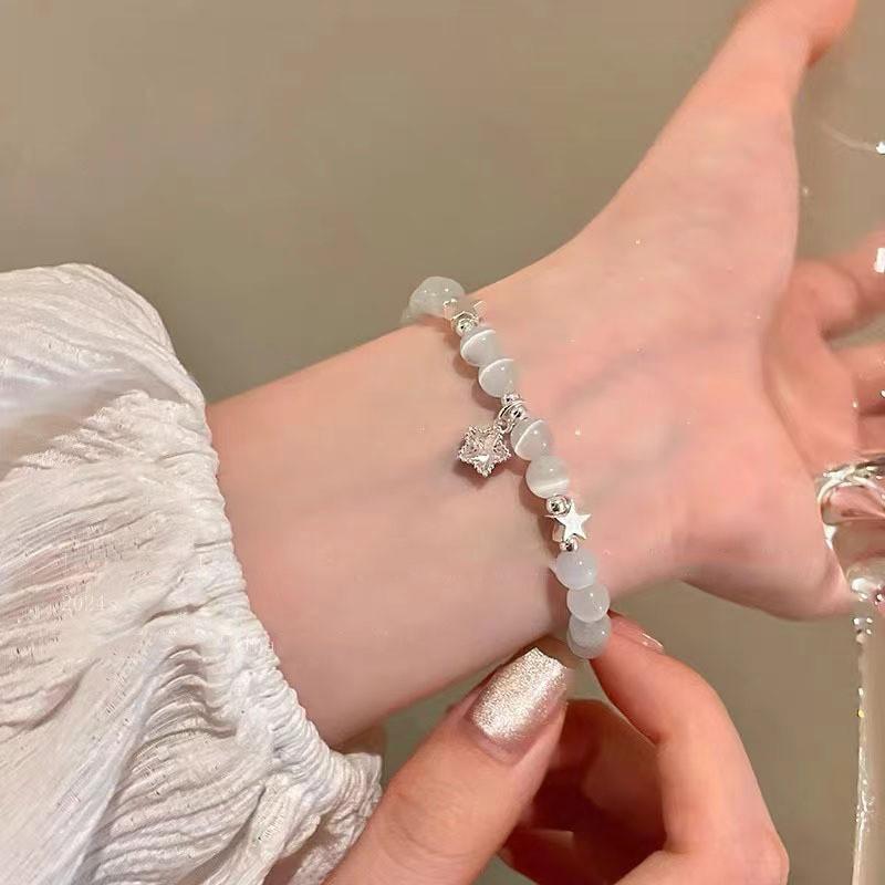 Stylish Geometry Womens Star Bead Bracelet New Chinese Style Elastic Rope