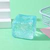Ice Cube Squeeze Toy with Glitter Slow-Rising Water Cube TPR Fidget Toy for Stress Relief Portable Decompression Gadget for Kids Adults