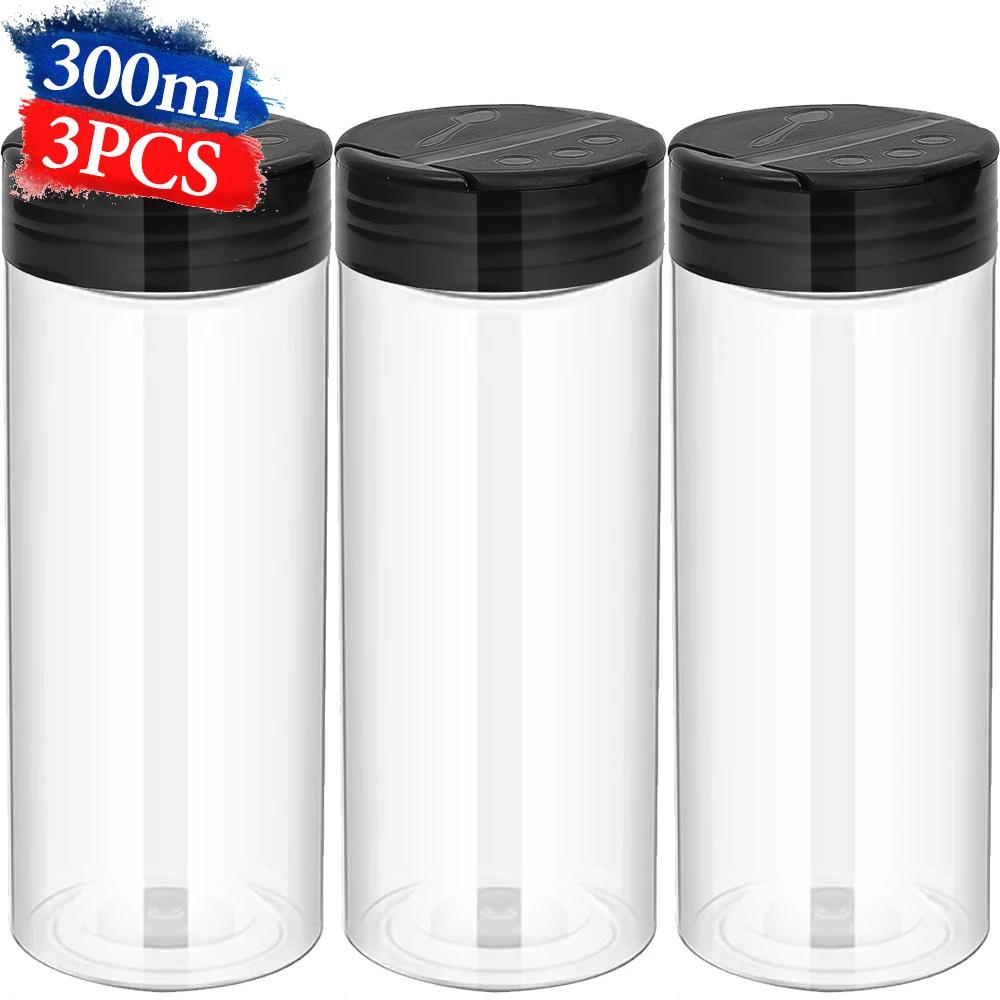 Transparent Seasoning Jars with Shaker Lids Salt Pepper Shaker Bottles Spices Condiment Storage Boxes Powder Storage Container