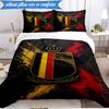 3PCS Belgian Football Association Emblem Bedding Set 2D Printing (Includes 1 Duvet Cover + 2 Pillowcases Coreless), Bedroom decor,Fan gift