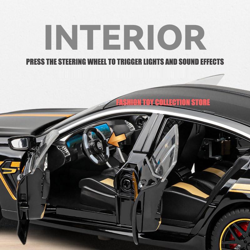 Model de mașină din aliaj la scară 1/24 BWM M8, jucărie turnată sub presiune, cu sunet și vehicule ușoare Jucării de decorare pentru cadou pentru copii