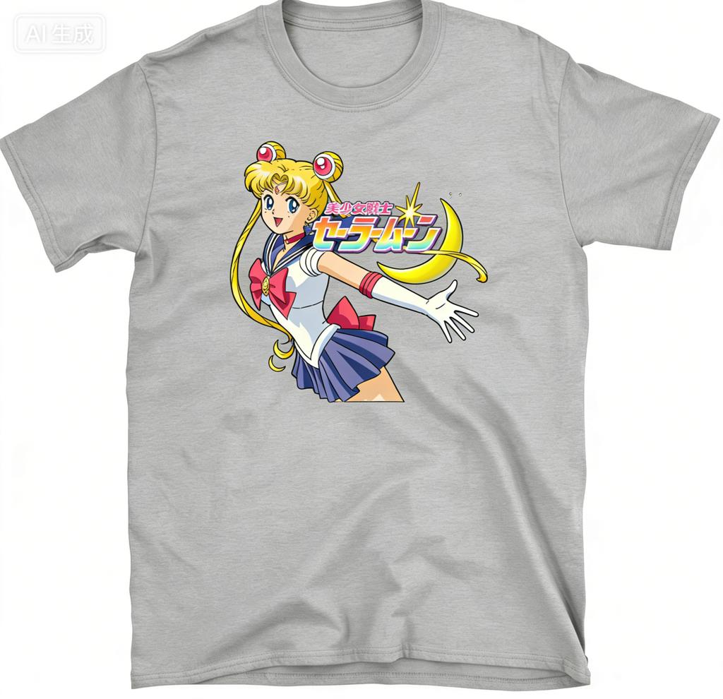 Comfortable Sailor Moon Japanese Pixel Art Streetwear Shirt Artemis Wands Cotton Summer Men and Women TShirt