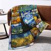 [Van Gogh Paintings Fleece Blanket] 1pc Van Gogh Paintings Soft Flannel Fleece Blanket Micro-Fleece Bed Sofa Luxury Warm Comfort