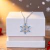 Blue Snowflake Pendant Necklace for Women Elegant Fashion Jewelry Gift for Her