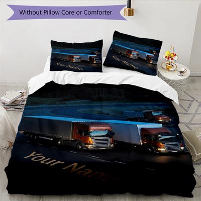 Night Drive Custom Name Text Print 1Pc Bedding Set Duvet Cover With Two Pillowcases Soft Bed Linen For Household Bedroom