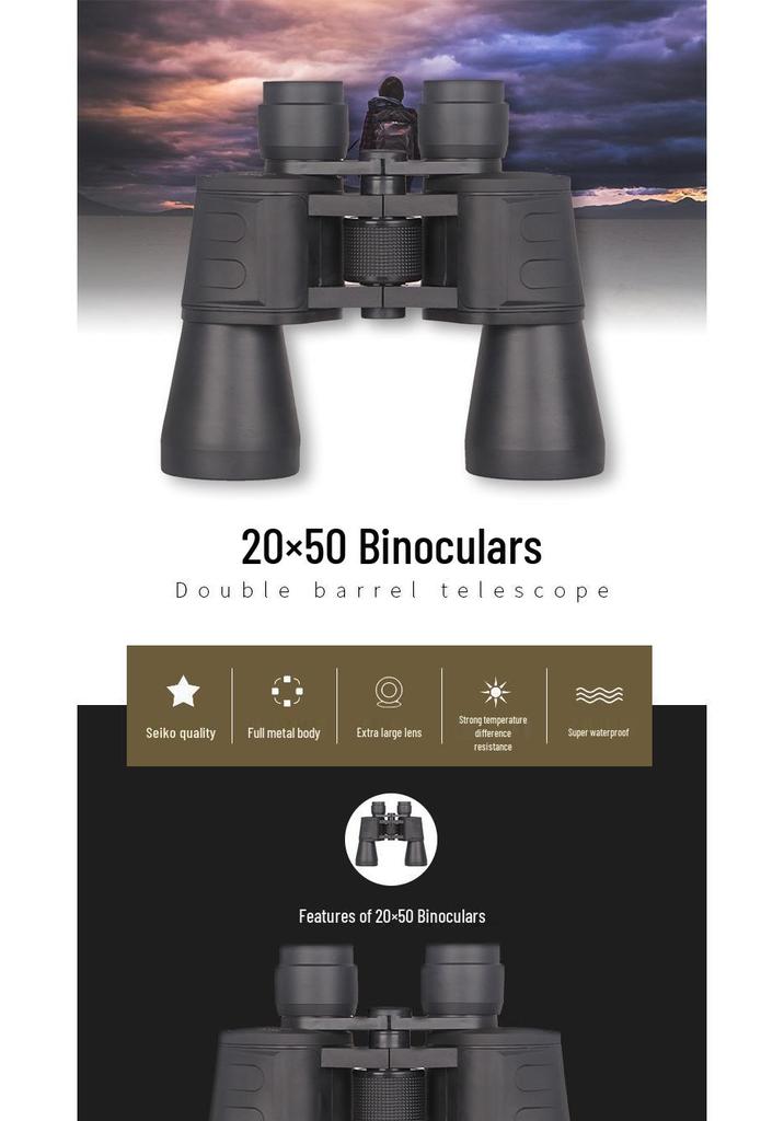 20x50 HD Night Vision Binoculars with Ultra-Wide Angle and Large Eyepiece