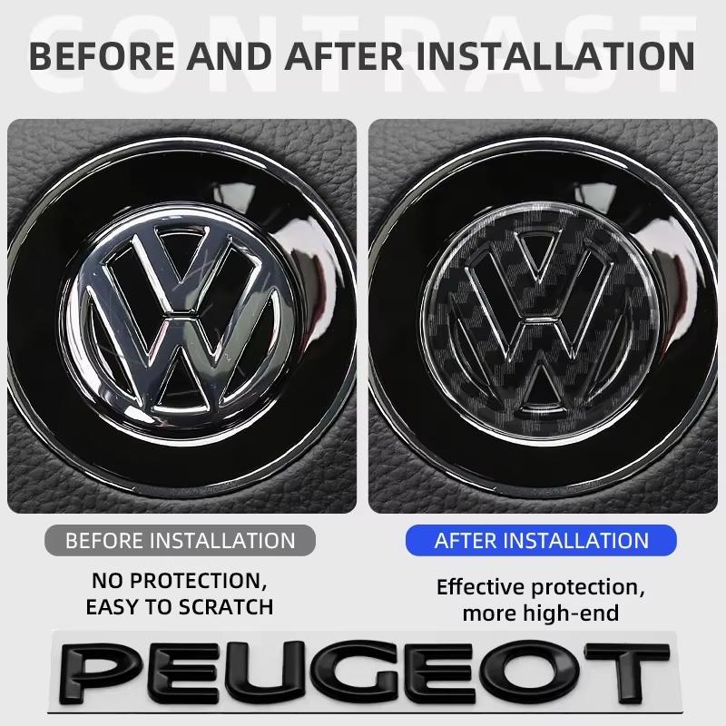 Car Carbon fiber pattern Logo Steering Wheel Decoration Sticker For VW GTI Polo Golf MK6 MK7 Passat Tiguan CC T-ROC/Car keychain Oz5