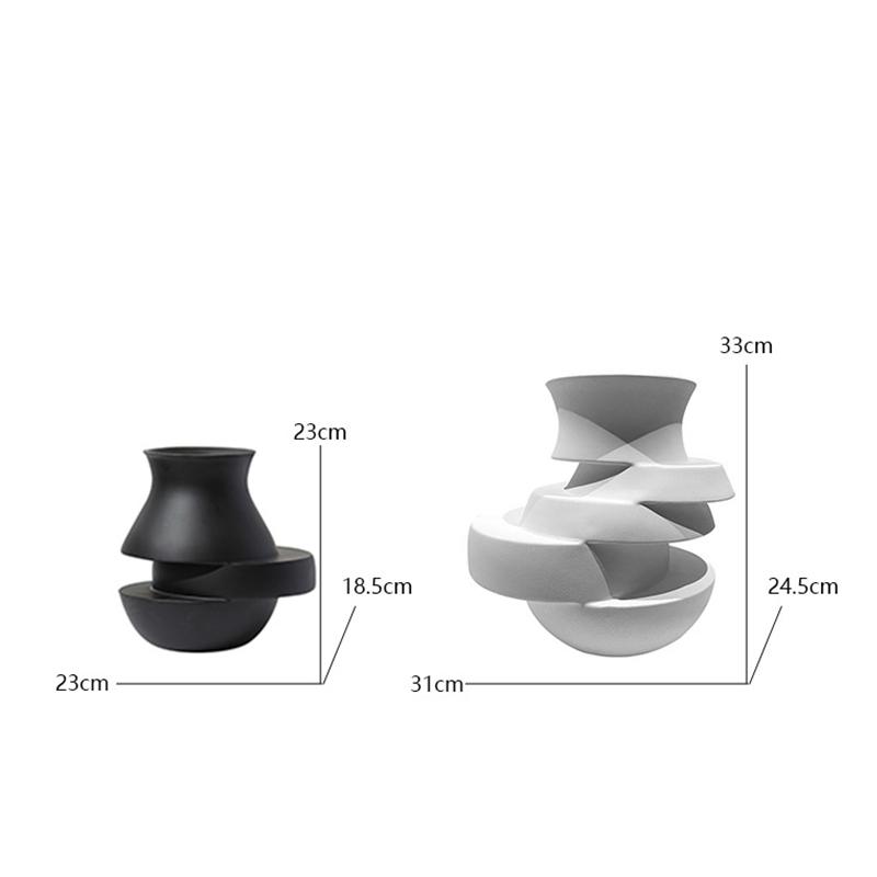 Abstrakte Geometrische Schwarz Weiß Kaskadierende Vase Harzvasen Kunstwerk Dekorationen Blumenarrangements Zubehör Heimdeko