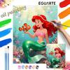 Digital Oil Painting Diy Oil Painting Mermaid Underwater Coral Fish Hand Painting Living Room Bedroom Decoration Painting