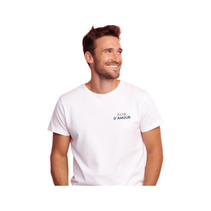 We Are Family - TSHIRT HOMME PAPA D'AMOUR COLORÉ C?UR BLANC L