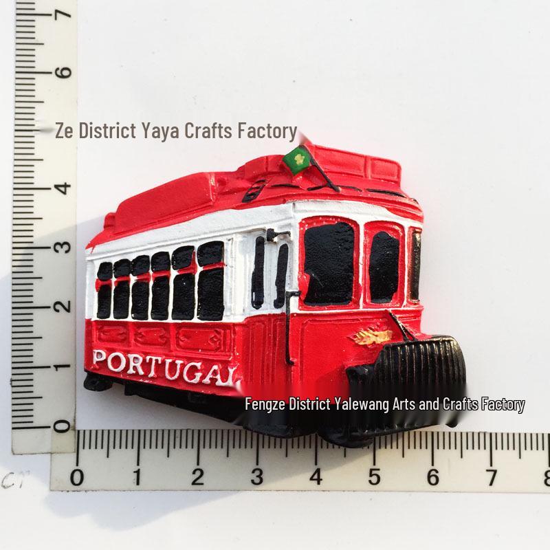 Hand-Painted Resin Magnetic Souvenir Stickers from Portugal